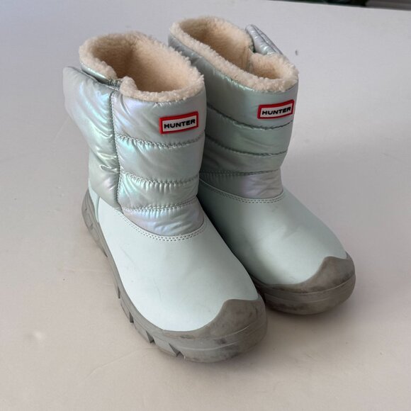 Hunter Snow Boots Shearling Lining UK 3  US 5 Light Blue Silver Durable Winter S - Picture 1 of 10